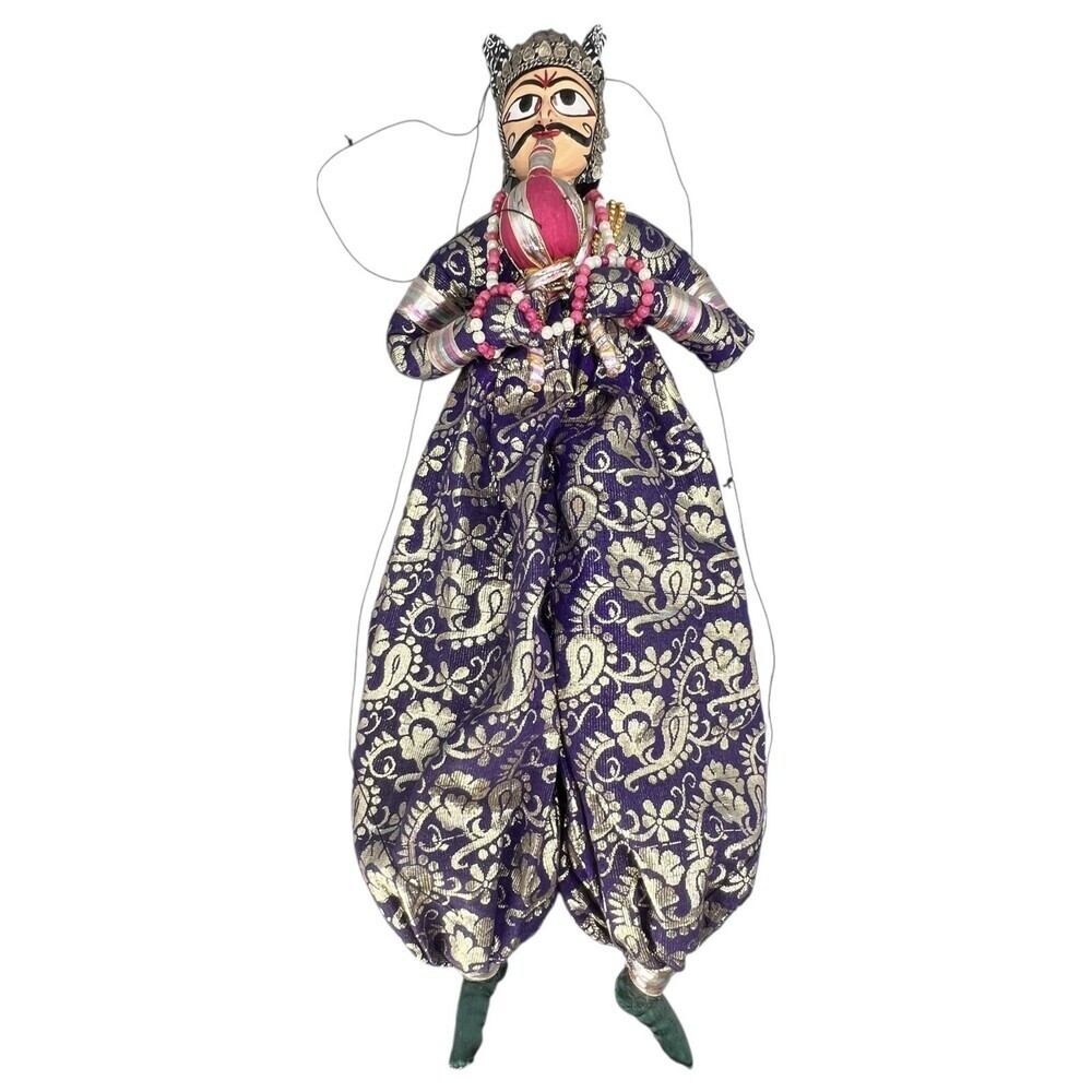 Rajasthani Kathputli Indian Bhat Marionette String Puppet VTG